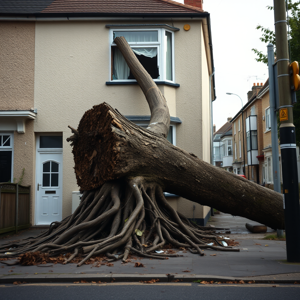 Live updates as tree falls over and smashes through residential window